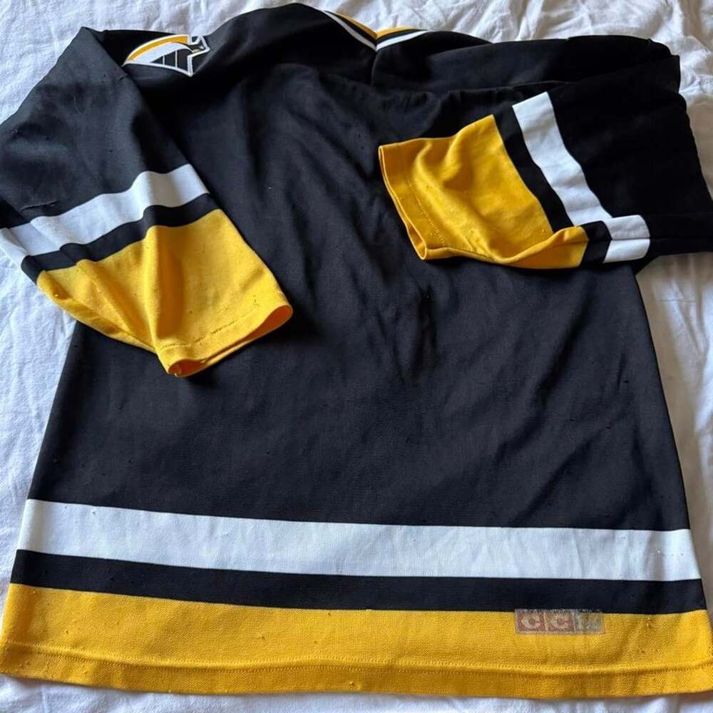 CCM Pittsburgh Penguins Diagonal Hockey Jersey Size M Vintage 90s - Picture 4 of 8